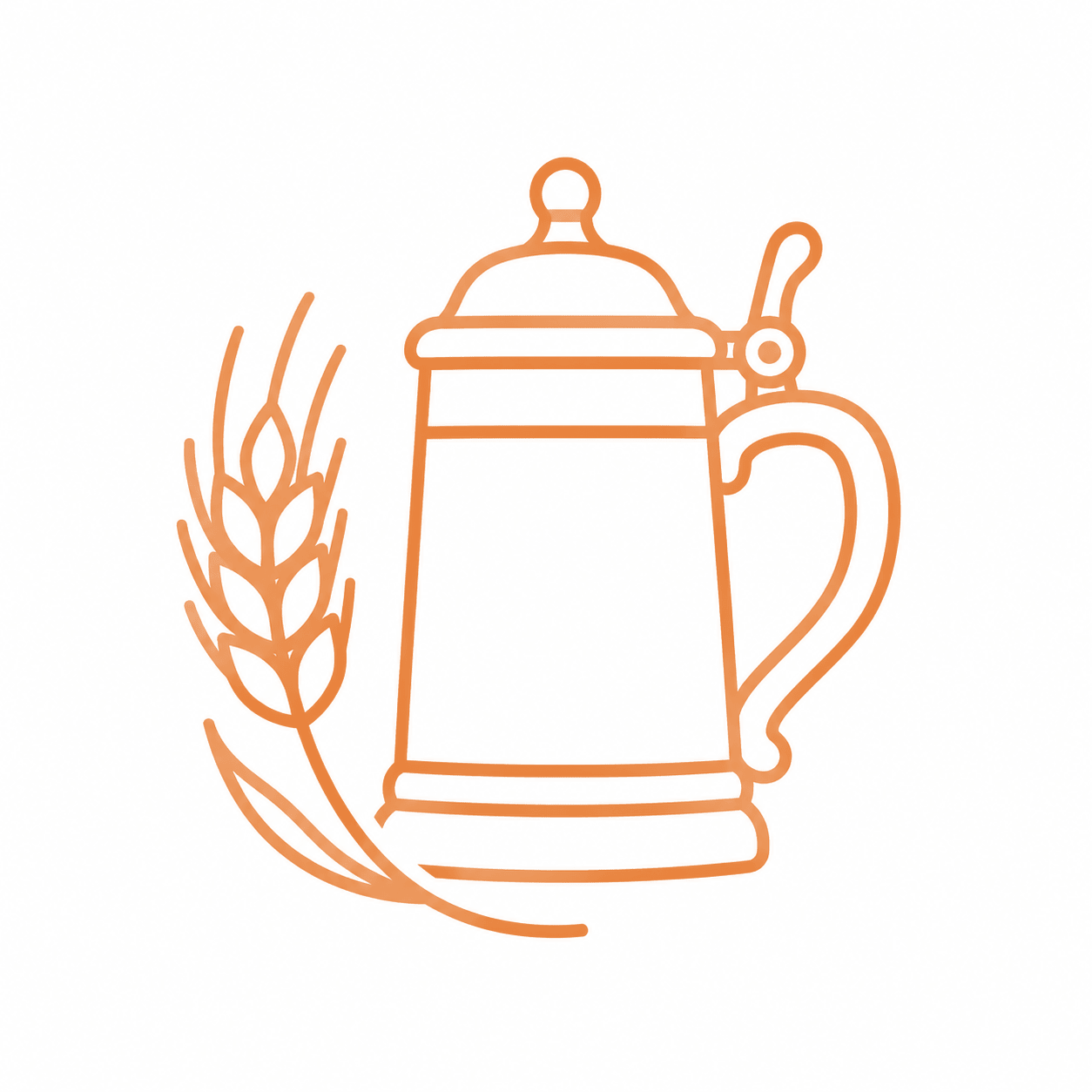Illustration of a beer stein with a wheat sprig