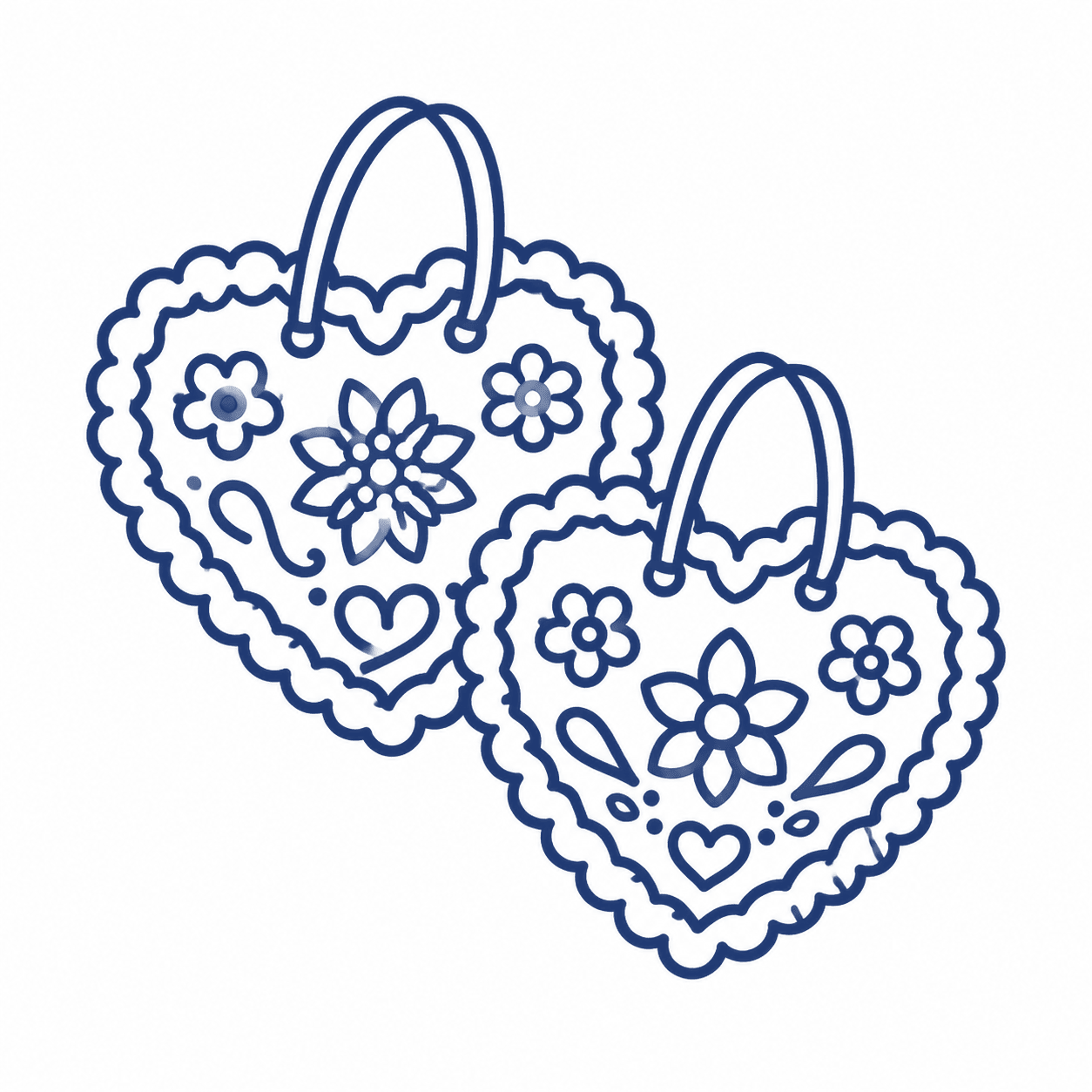Illustration of a gingerbread heart cookie