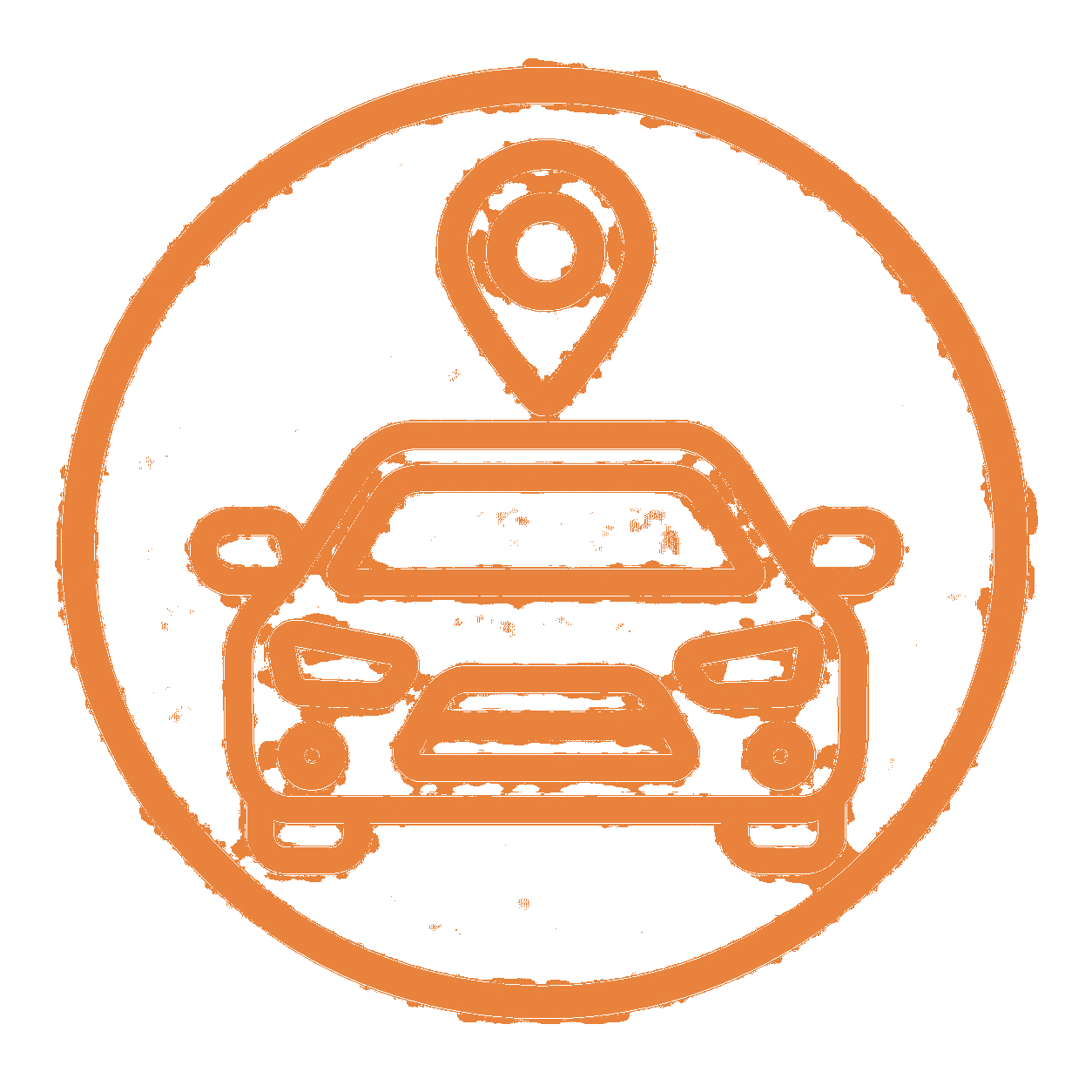 Illustration of a car with a location pin