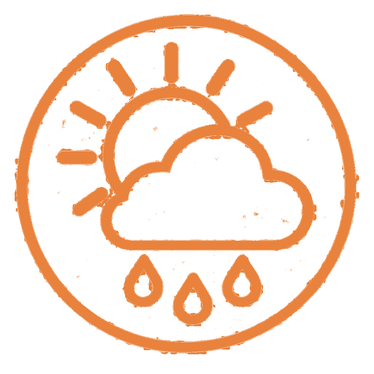 Illustration of a sun behind a cloud