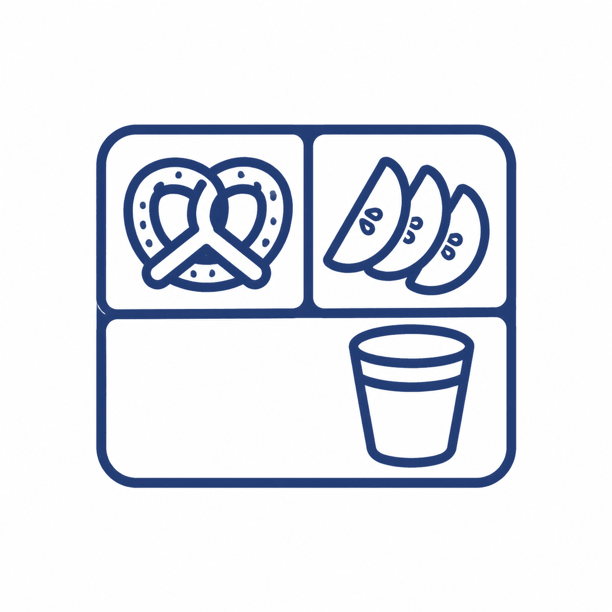Illustration of a kids' hot dog meal