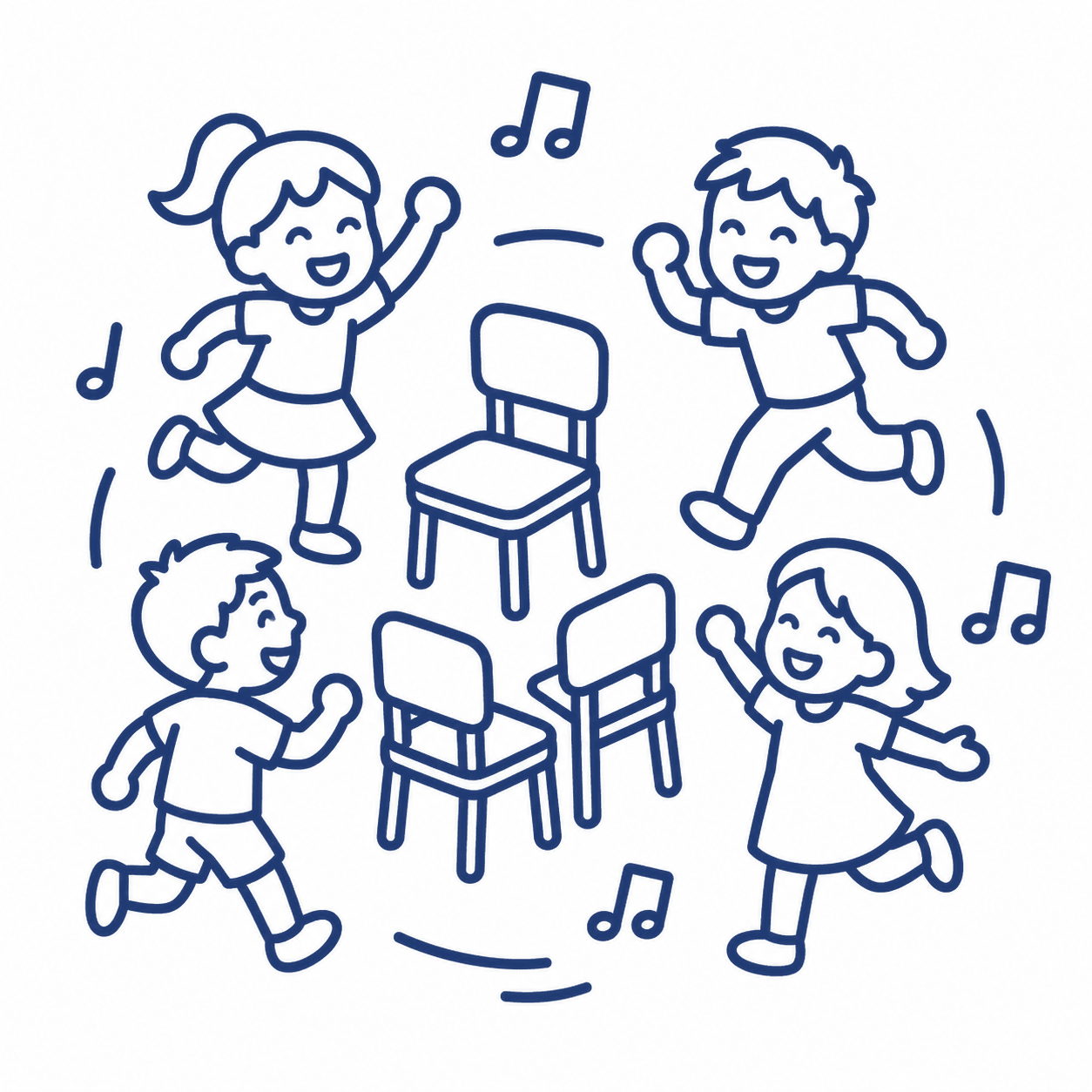 Illustration of a chair with a music note