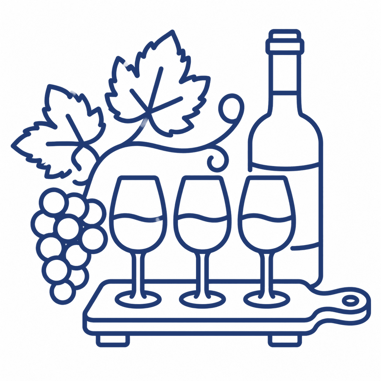 Illustration of a flight of beverages